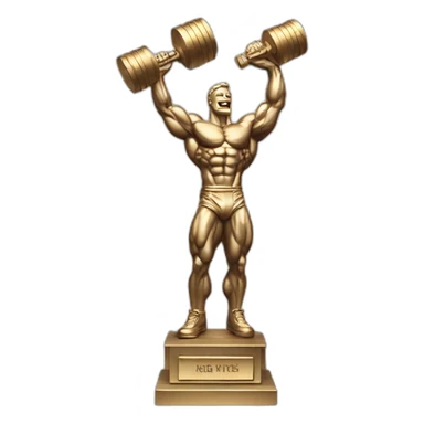 bodybuilding trophy statue sticker