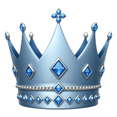 silver crown with blue diamonds sticker