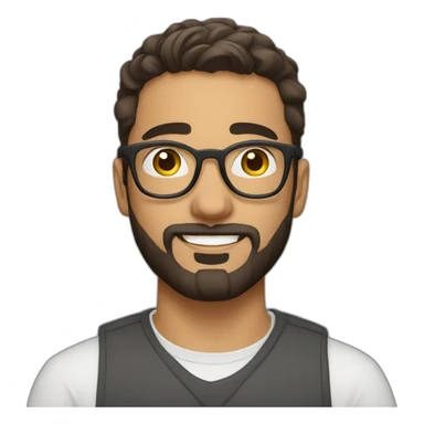 tunisian young finance guy round glasses with beard and fade haircut sticker