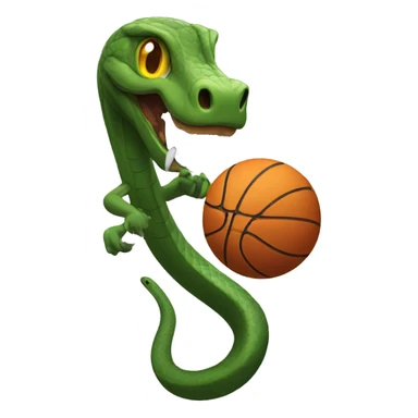 Snake playing basketball sticker