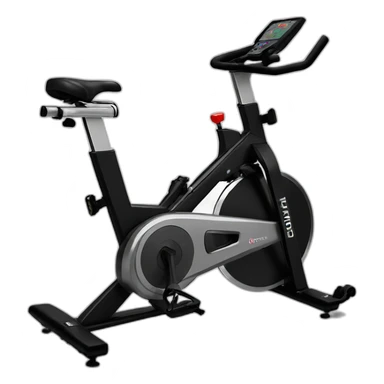realistic black exercise bike sticker