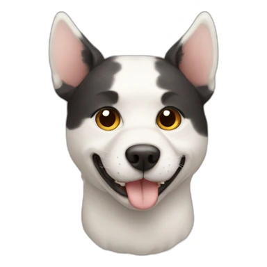 a dog with a cat head sticker