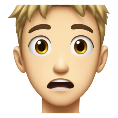 An anime character with wide eyes, open mouth, and sweat drops on their forehead. The expression should show surprise or disbelief, inspired by classic anime shock reactions. sticker