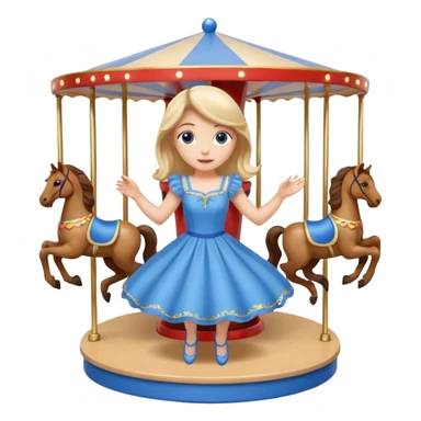 girl spinning inside of a cup carousel sticker