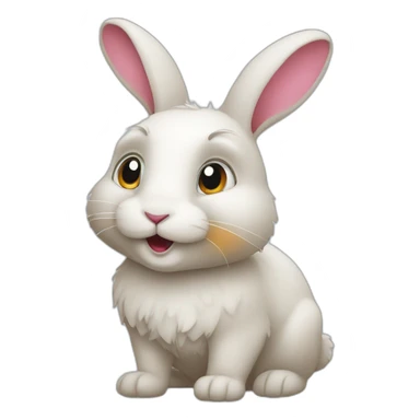 Rabbit with multicolor face sticker