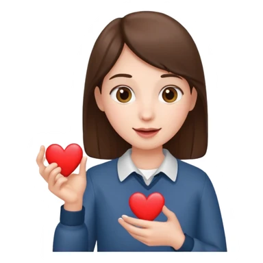 fan holding a phone with a heart, showing admiration sticker