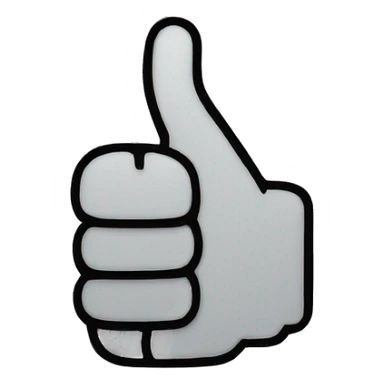 the front side of thumb up sticker