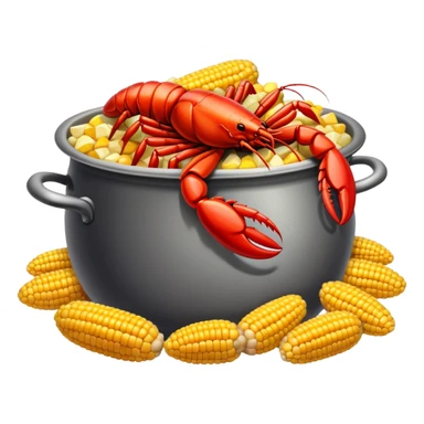 crawfish boil, lively, steaming pot, corn and potatoes, festive sticker