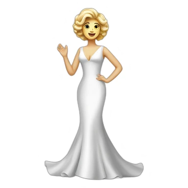 White elegante girl opera singing full body sticker