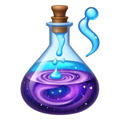 Potion bottle with swirling galaxy liquid sticker