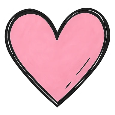 hand drawn outlined icon of a pink shape, no fill sticker