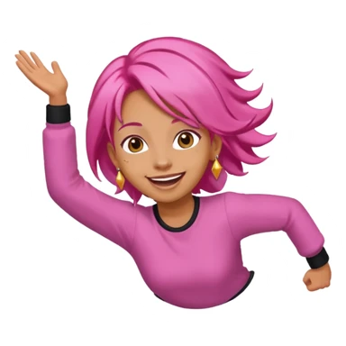 bungee jumping face with earrings pink hair flying away sticker