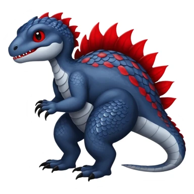 midnight blue-gray-black, with red markings, white belly, scaley scaly Bastet-Noibat-Gatomon-Garchomp-Digimon-Fakémon-Pokémon-creature (full body) sticker