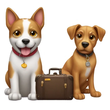 cat and dog with a luggage sticker