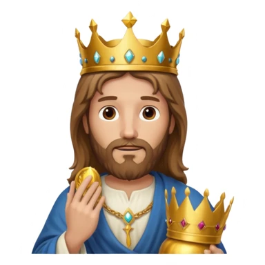 Jesus Christ holding a crown in hand sticker