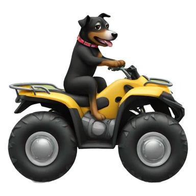 dog riding an atv sticker