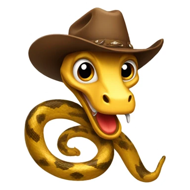Snake wearing a cowboy hat sticker