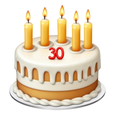 Cake with candles that say 30  sticker