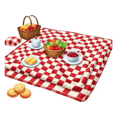 picnic blanket with food by a lake sticker