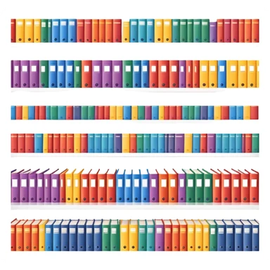 zoomed-in rows of colorful books on a shelf sticker