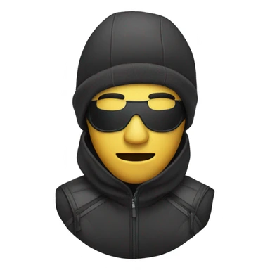 a man wearing a ski mask sticker