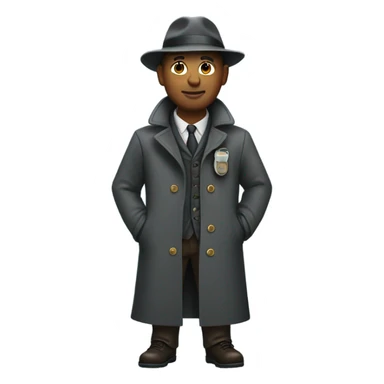 Water bottle wearing detective coat sticker