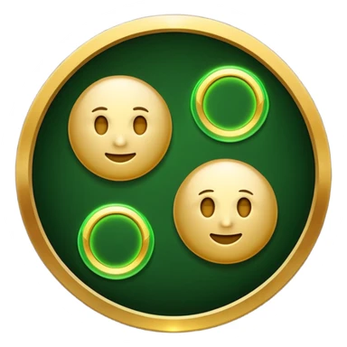 three with a curcle that unites them with golden and green colours sticker