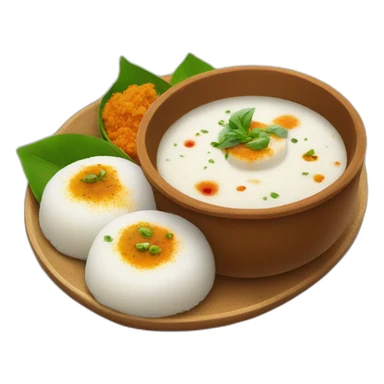 Idli sambhar and white chutney sticker
