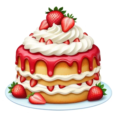 An elaborate and whimsical strawberry short cake sticker