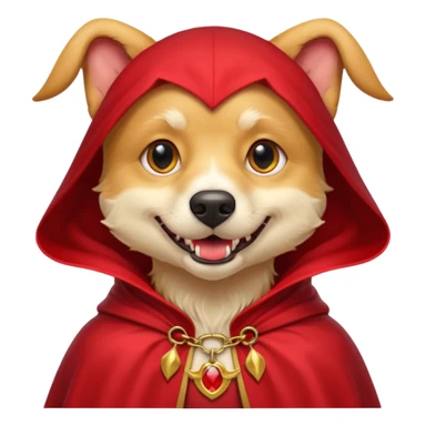 Goldern Vampire Dog in red collar cloak sticker