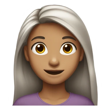 smiling girl with long hair and brown eyes sticker