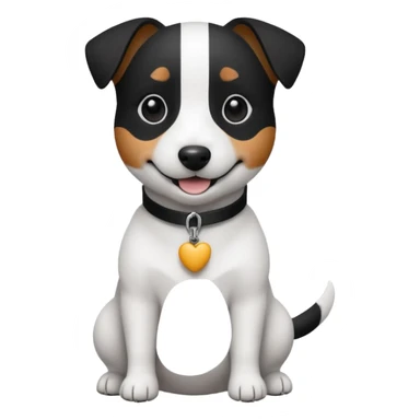 Jack russell happy black and white only sticker