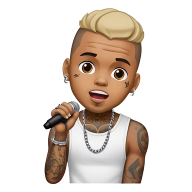 Hyper Realistic Chris Brown on stage singing with tattoos  sticker