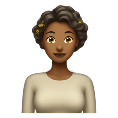 a women surrounded by bees sticker