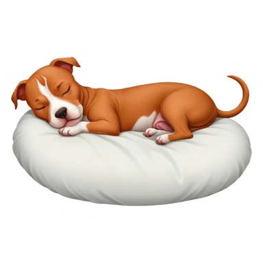 sleeping red pitbull sticker