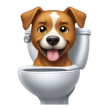 A dogs head sticking out of the toilet cute sticker