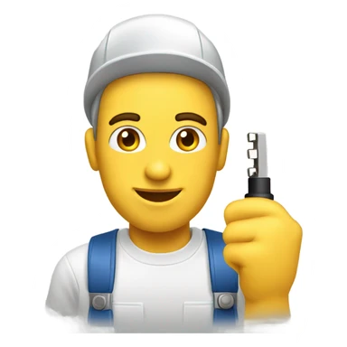 electrician holding an american plug sticker