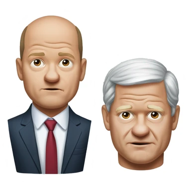 photorealistic Olaf Scholz shrugs guiltily sticker