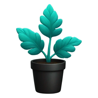 teal plant in black pot sticker