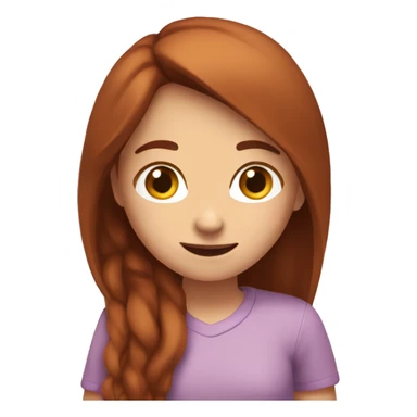 A girl with long chestnut hair shows with hand love 🫶🏻 like this sticker