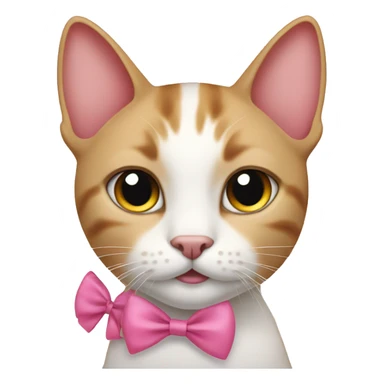 Siames cat with a pink bow in her ear sticker