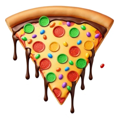 Pizza with chocolate and rainbow sprinkles sticker