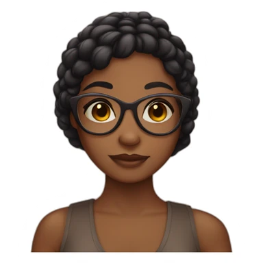 Brown girl with bindi and glasses sticker