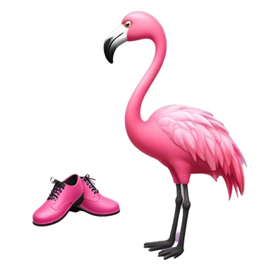 Pink flamingo with tap dancing shoes  sticker