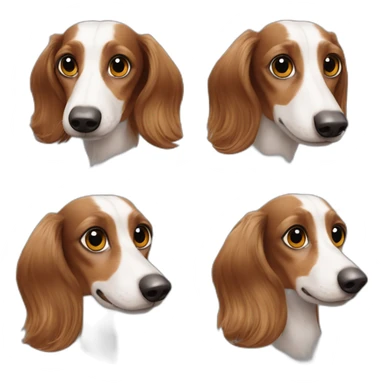 Long haired dachshund harlequin eyes Véron sticker
