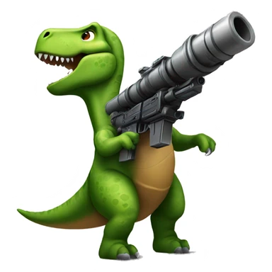 Dinosaur with minigun sticker