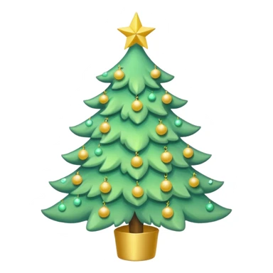 a pastel green christmas tree a yellow star sticker