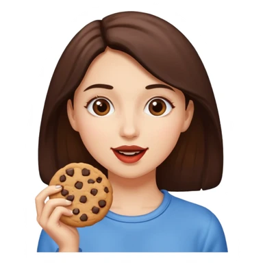 Woman eating a cookie  sticker