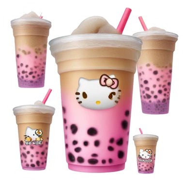 Bubble tea hello kitty sticker