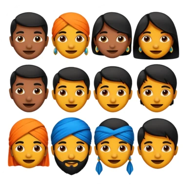 Black desi emojis sticker